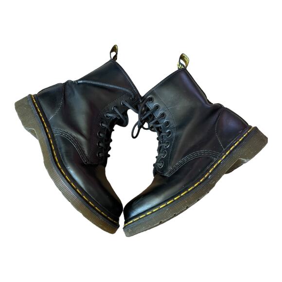 DR MARTENS 1460 Smooth Leather Lace Up Boots Black Ladies size 6 - Picture 3 of 12